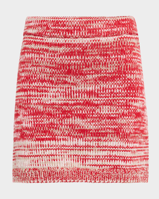 Straight Heathered Knit Mini Skirt